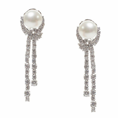 MULTIDROP 10MM PEARL EARRING - EF1154/PRL/CZ - Fantasia by DeSerio