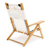 Classic Teak Beach Chair - Riviera White