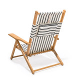 Classic Teak Beach Chair - Black Stripe