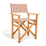 DIRECTORS CHAIR - TEAK NATURAL - MONACO LE SIRENUSE STRIPE