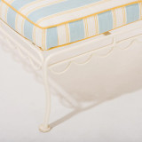 PALOS VERDES BEACH HOUSE -  AL FRESCO SUN LOUNGER IN TUULI STRIPE BLUE | ANTIQUE WHITE FRAME
