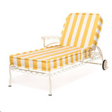 Palos Verdes beach House -THE AL FRESCO SUN LOUNGER IN CREW MIMOSA YELLOW STRIPE | ANTIQUE WHITE