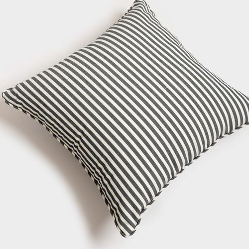 The Euro Throw Pillow  - Navy Stripe
