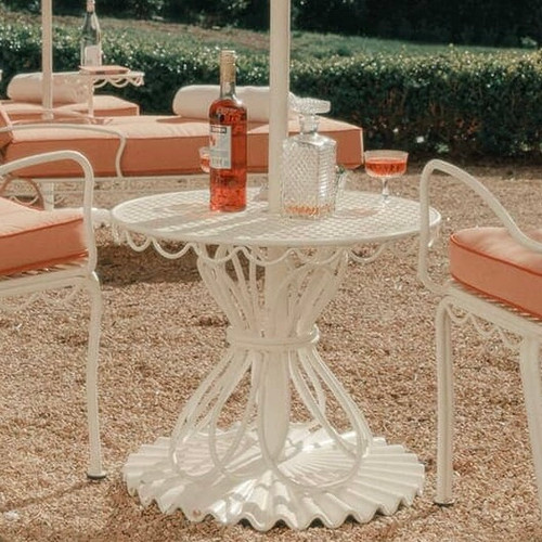 Palos Verdes Beach House -Al Fresco Side Table - Antique White