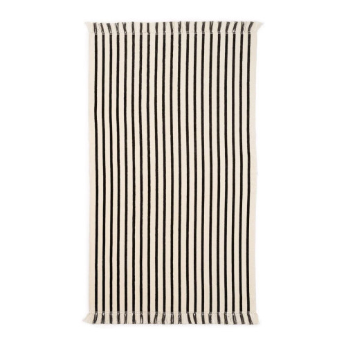 Monaco black stripe beach towel