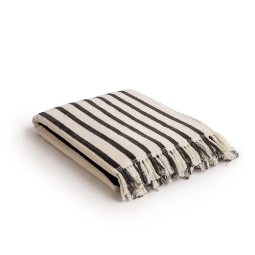 Beach Towel - Monaco Black Stripe