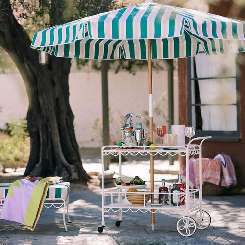 THE AL FRESCO BAR CART - ANTIQUE WHITE