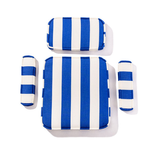 Waterhouse Chair Cushion Set - Mediterranean Blue Stripe