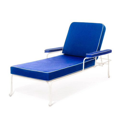 Waterhouse Sun Lounger - Mediterranean Blue | Antique White Frame
