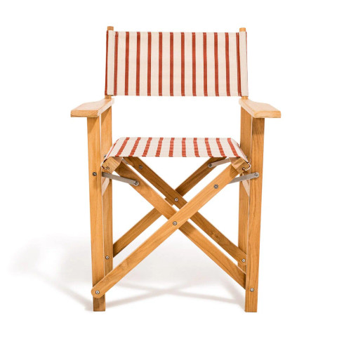 DIRECTORS CHAIR - TEAK NATURAL - MONACO LE SIRENUSE STRIPE