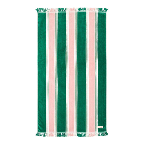Palos Verdes Beach house - Beach towel Bistro Green Stripe