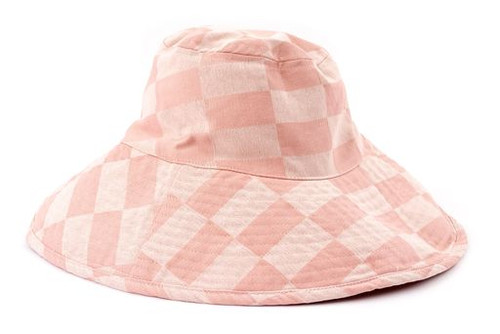 Wide Brim Hat - Pink Checker