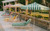 Palos Verdes Beach House Al Fresco Sun Lounger in Crew Canyon Green Stripe | White