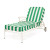 Palos Verdes Beach House Al Fresco Sun Lounger in Crew Canyon Green Stripe | White