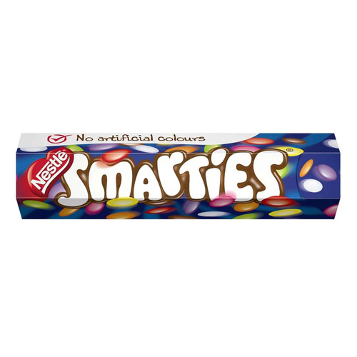 Smarties 38g x24
Chocolates covered in brightly covered candy coloured shells.
ALLERGENS: Milk, Wheat, Barley