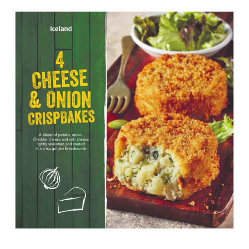 Iceland Cheese & Onion Crisp Bites 4pk 320g x12
A combination of potato, onion, medium fat soft cheese and red Cheddar cheese, lightly seasoned and coated in a crisp golden breadcrumb.
For a light supper, serve with a salad. These also make a perfect side dish! 
Suitable for Vegetarians
Allergens: Wheat, Milk, Cheese
