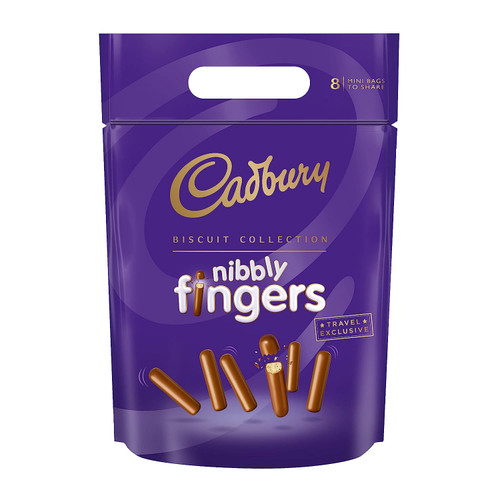 Cadbury Nibbly Fingers Pouch 125g
Sharing pouch of smooth chocolate fingers
ALLERGENS: Wheat, Milk, Soya
