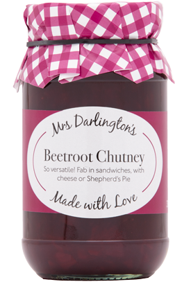 Mrs. Darlington's Beetroot Chutney 312g 
A versatile chutney to enjoy with cheese & biscuits, meats and a variety of your favourite dishes.