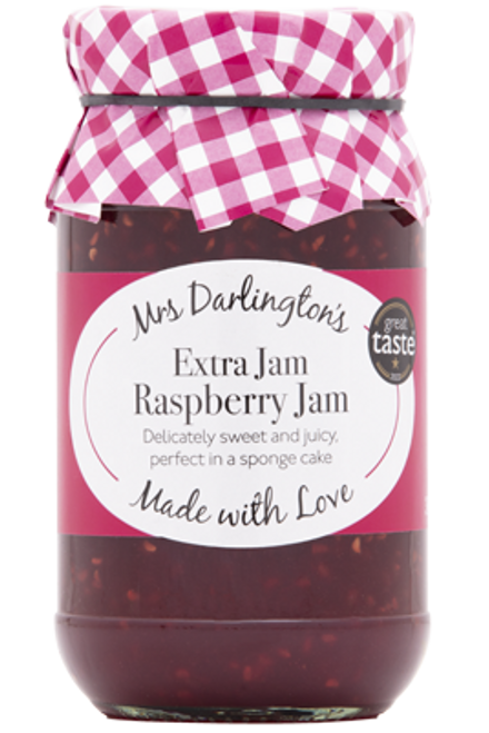 Mrs Darlington's Raspberry Jam 340g 
Delicious on toast, as a filling for a classic Victoria Sponge, croissants, scones or a variety of your favourite dishes