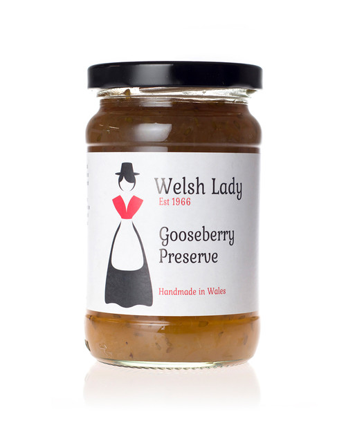 Welsh Lady Gooseberry Preserves 340g 
A delicious classic British summer fruit. Lovely with scones, toast or goats cheese. Make a sauce for fish or chicken, or use with a variety of your favourite dishes