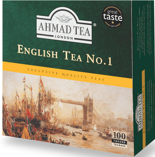 Ahmad of London - Black Tea - English Tea No 1 - 100 Tagged Tea Bags 200g x6

A delicate blend of black tea combining Indian, Ceylon & Kenyan leaves. A bit more fragrant then English Breakfast, yet softer than Earl Grey