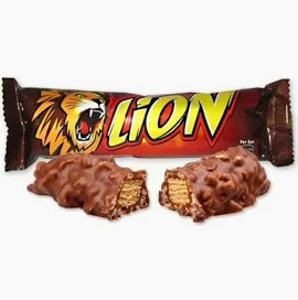 Lion Bar 42g 
Lion Bar is a combination of chewy caramel, crispy wafer and crunchy cereal covered in milk chocolate. 
ALLERGENS: Wheat, Milk