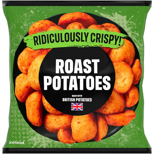 Iceland Ridiculously Crispy Roast Potatoes 1kg 
Crispy British potatoes coated and lightly seasoned