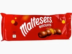 Maltesers Biscuits 110g 
A delicious biscuit with the unmistakable crispy malted center enrobed in smooth milk chocolate. To share...or not! 
ALLERGENS: Milk, Wheat, Soya, Barley