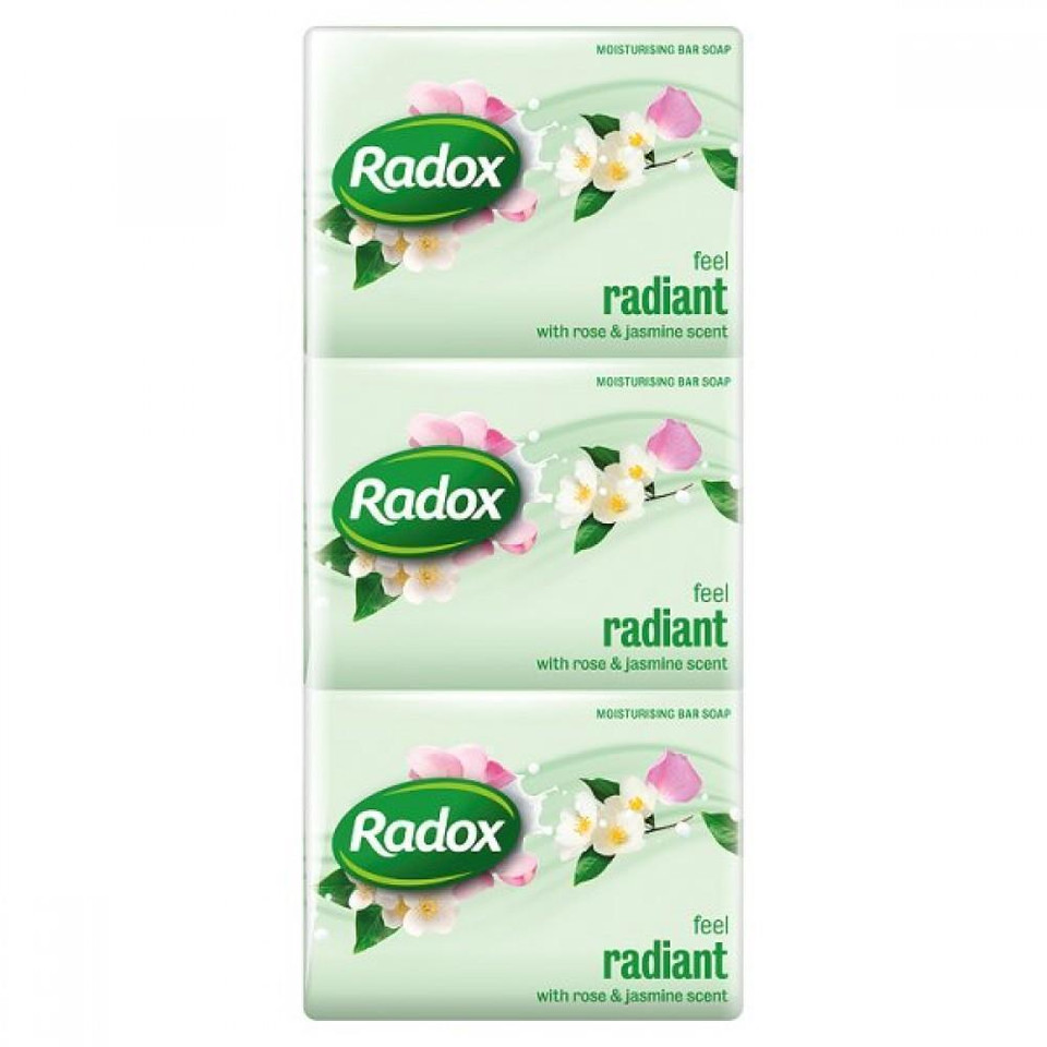 Radox Feel Radiant Soap with Rose & Jasmine Scent 3pack 125g x 8