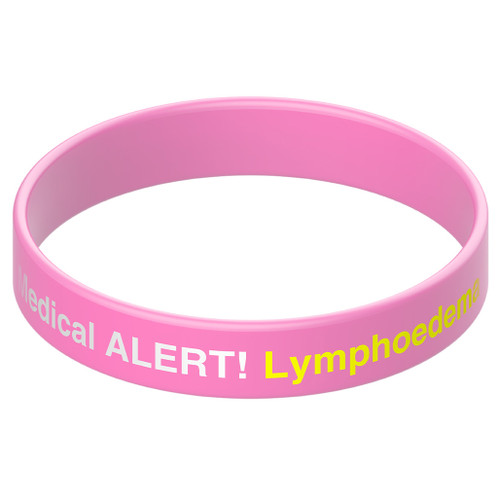Lymphoedema Silicone Medical Alert Band 1 Light Pink