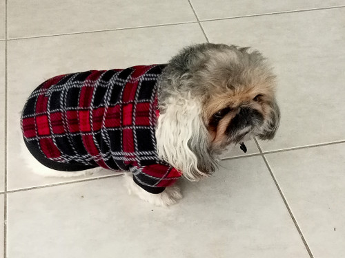 Tartan fleecy dog jumper
