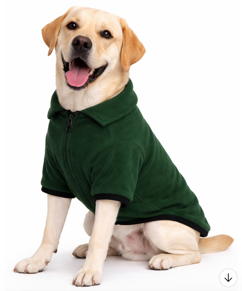 Thick 330gsm dark green fleecy dog jumper