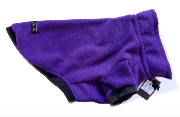 Purple fleece dog jumper