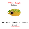 #5 INDIANA Chartreuse and Green Minnow Blade 2 Pack  #5 INDIANA Chartreuse and Green Minnow Blade 2 Pack