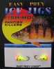 ICE FISHING JIGS #10 ICE MOOSKA CHART-ORANGE / EASY PREY LURES