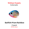 Walleye Supply COLORADO blade # 3 BAITFISH PRISM RAINBOW 2/pk (White Back) color 621