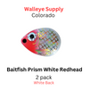 Walleye Supply COLORADO blade # 3 BAITFISH PRISM REDHEAD 2/pk (White Back) 