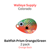 Colorado Blade # 4 Orange and Green Baitfish Prism
