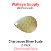 Colorado Spinner Blades # 4 Chartreuse Silver Scale
