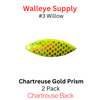 WILLOWLEAF spinner blades #3 CHARTREUSE PRISM SCALE