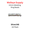 Wedding Ring Lure Beads 10mm SILVER/ ARORA BORELIS