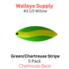 WILLOWLEAF blades #3.5 GREEN/CHARTREUSE STRIPE PAINTED BACK