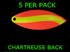 #6 WILLOWLEAF blade ORANGE CHARTREUSE STRIPE