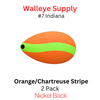 Indiana Blades size 7 Orange with Chartreuse stripe 2/pk