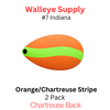 Indiana Blade size 7 Orange with Chartreuse stripe 2/pk
