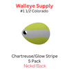Colorado Blades #1 1/2 Chartreuses With Glow Stripe