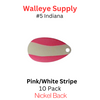 #5 Indiana Spinner Blade Pink with White Stripe