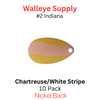 #2 Indiana Spinner Blade Chartreuse with White Stripe