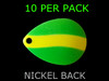 Colorado Spinner Blades #6 Green with Chartreuse Stripe