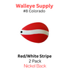 Deep Cup Colorado Spinner Blade #8 Red with White Stripe